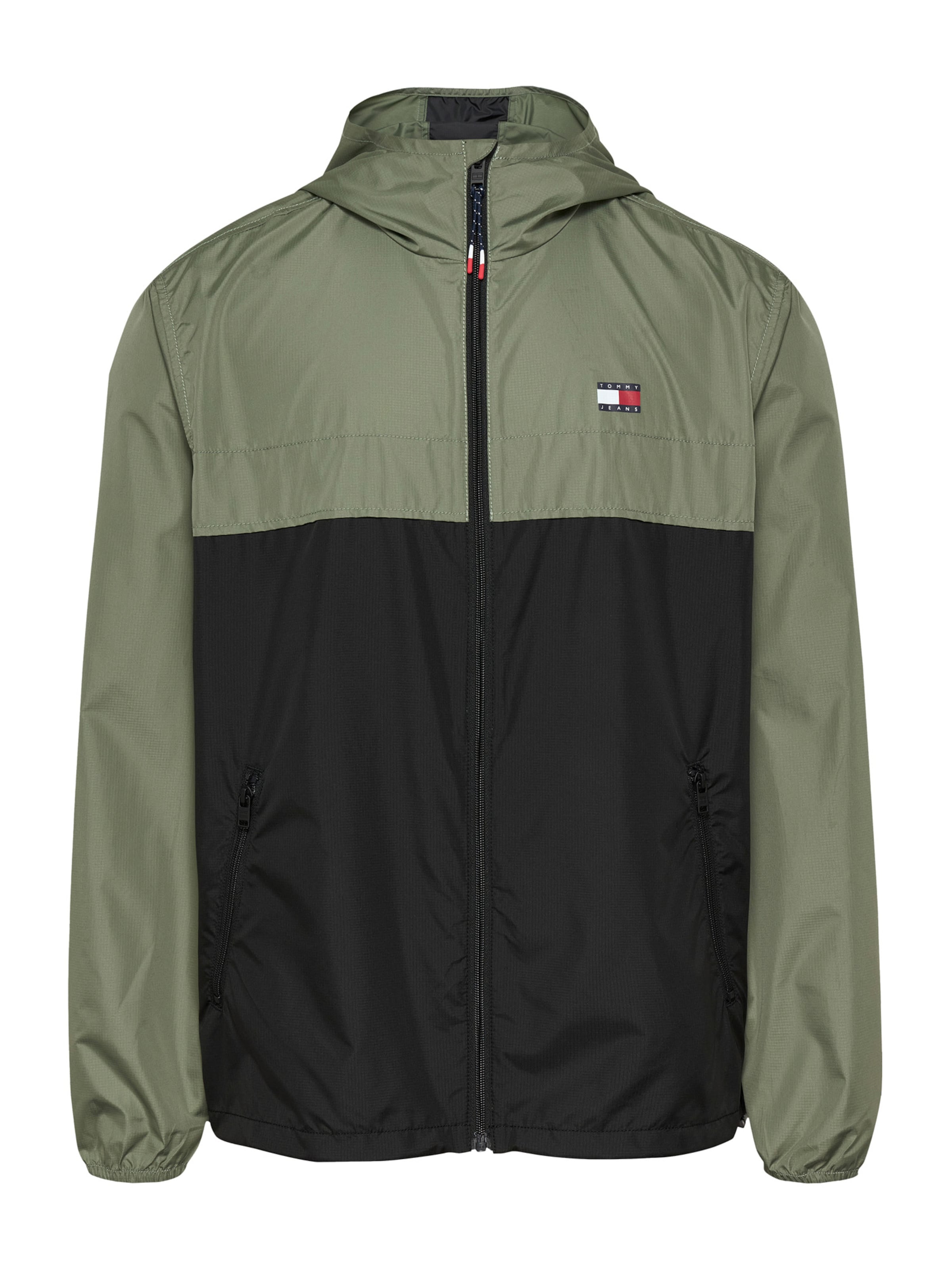 Tommy Jeans Between-Season Jacket 'CHICAGO' in Green: front