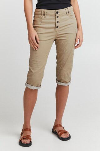 PULZ Jeans Skinny Pants 'ROSITA' in Brown: front