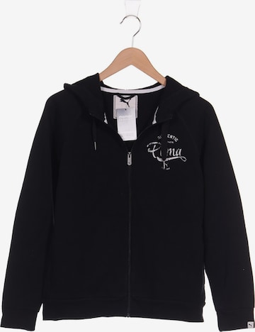 PUMA Sweatshirt & Zip-Up Hoodie in L in Black: front