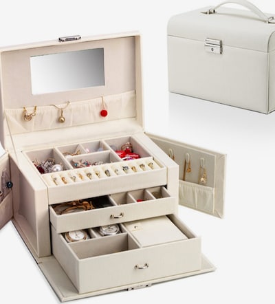 UNIQ Beauty Organizator nakita 'Leather Jewelry Box with 20 Compartments - White' veličine One Size u bijela, Pregled proizvoda