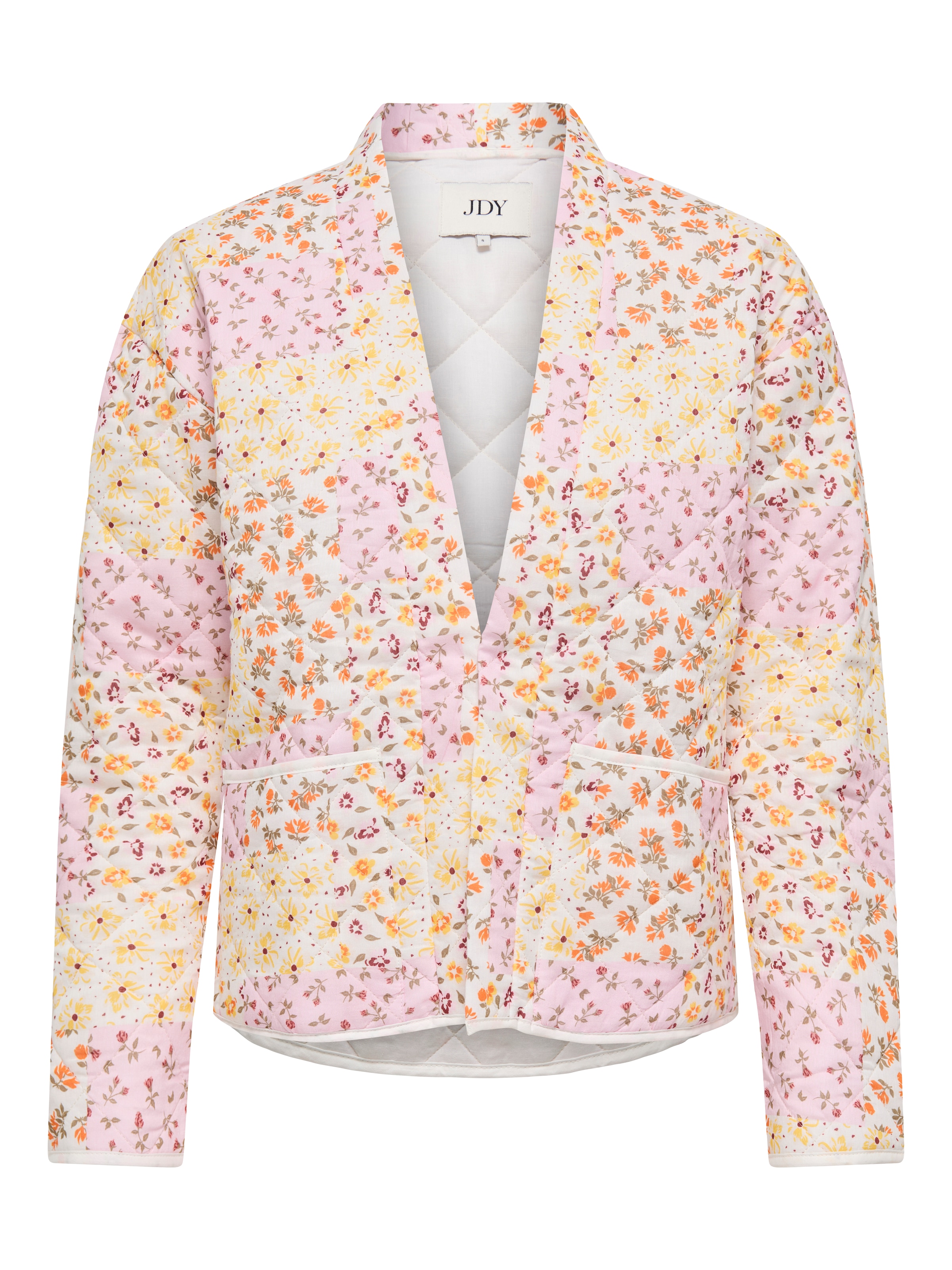 JDY Φθινοπωρινό και ανοιξιάτικο μπουφάν σε λευκό: μπροστά