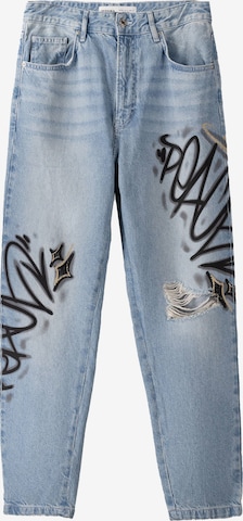 Loosefit Jean Bershka en bleu : devant