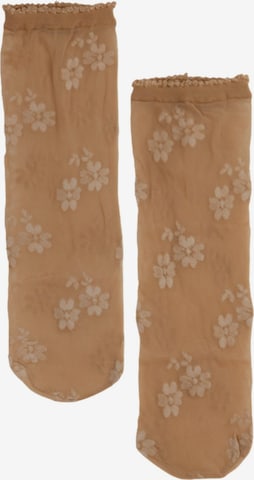 Sokisahtel Socks 'FIORELLA floral sheer socks' in Beige: front