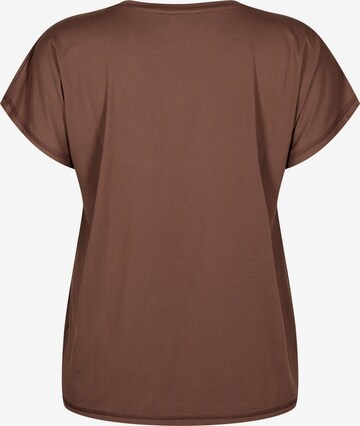 Active by Zizzi Sportshirt 'Abasic' in Braun