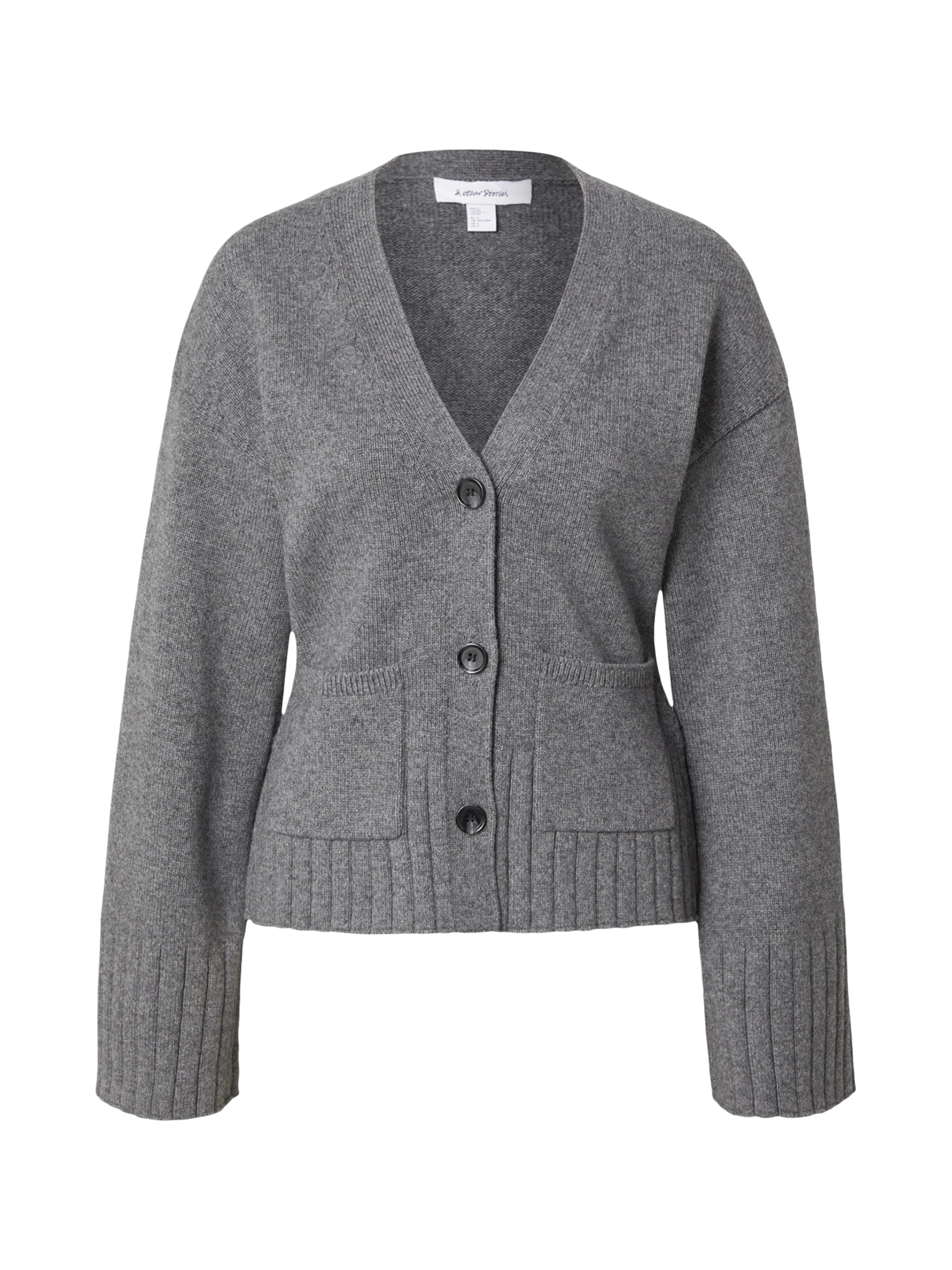 & Other Stories Πλεκτή ζακέτα σε γκρι: μπροστά