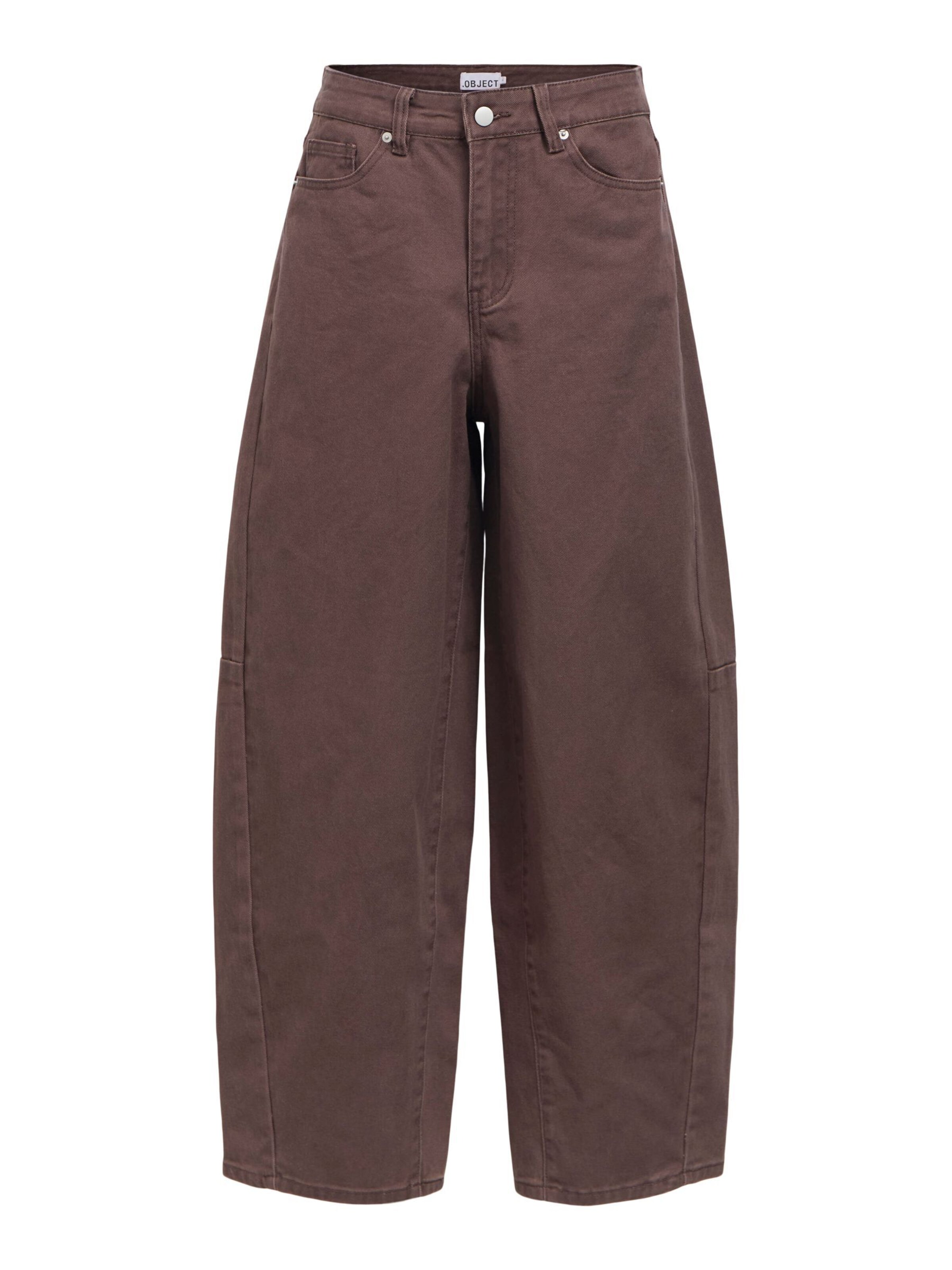 OBJECT Baggy Jeans 'OBJMoji' in Bruin: voorkant