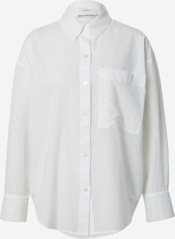 Abercrombie & Fitch Блуза в бяло: отпред