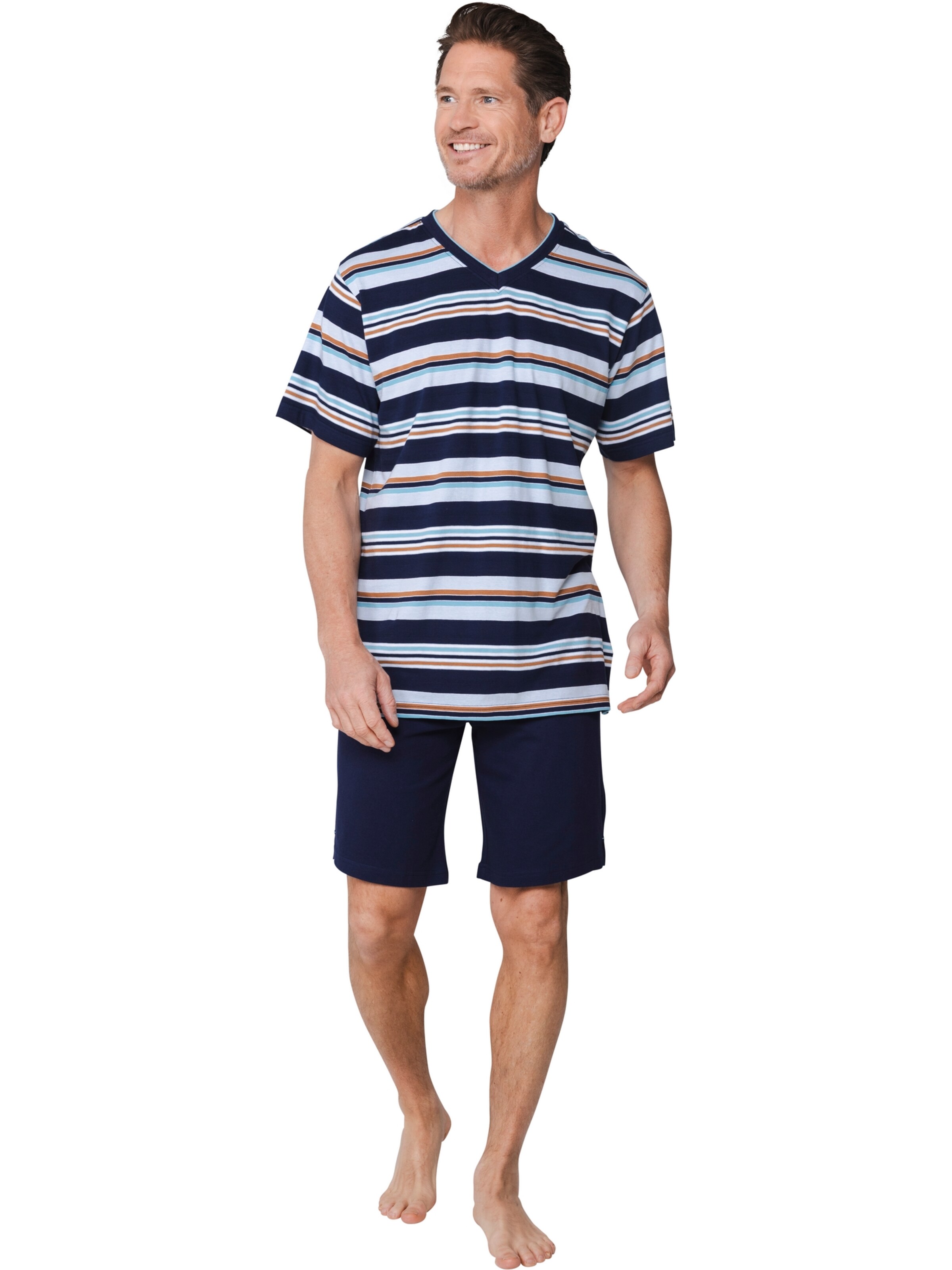 Pyjama court 'Shortama' Pastunette en bleu