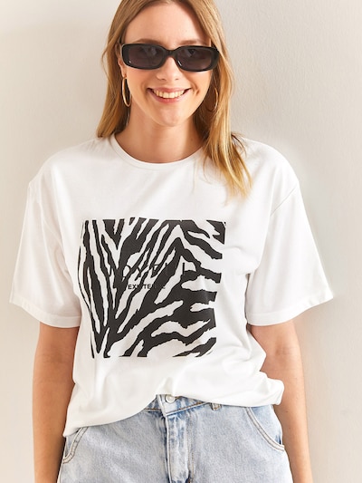 Bianco Lucci T-shirt en noir / blanc, Vue avec produit