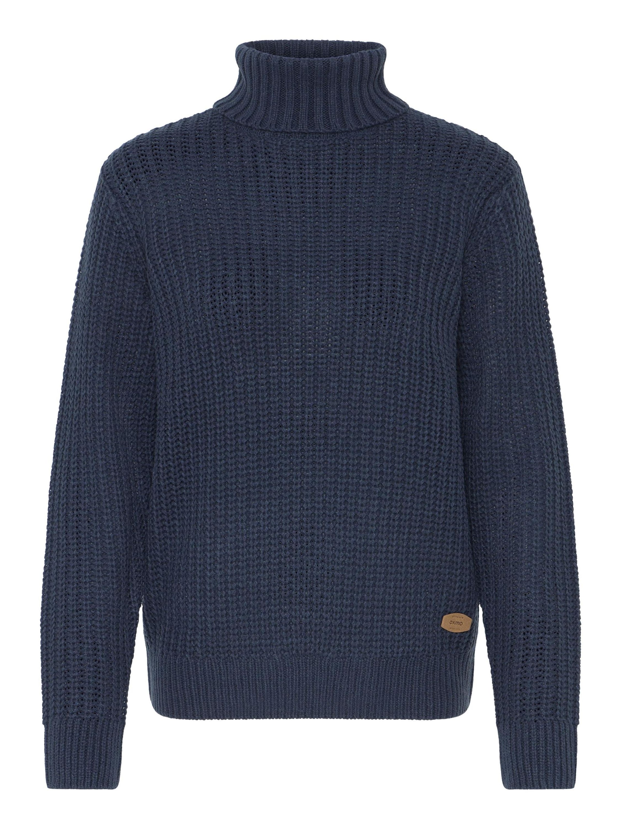 Oxmo Trui ' OXEDNA ROLLNECK ' in Blauw: voorkant