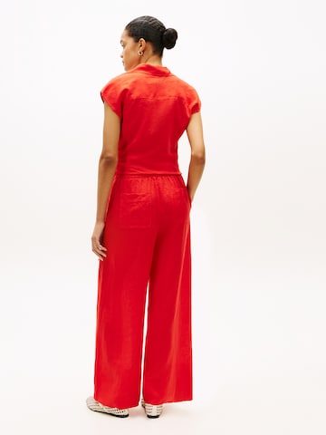 TOMMY HILFIGER Szeroka nogawka Spodnie 'ESS' w kolorze pomarańczowy