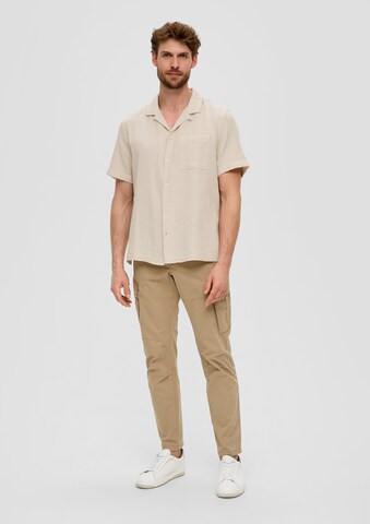 s.Oliver Comfort fit Button Up Shirt in Beige