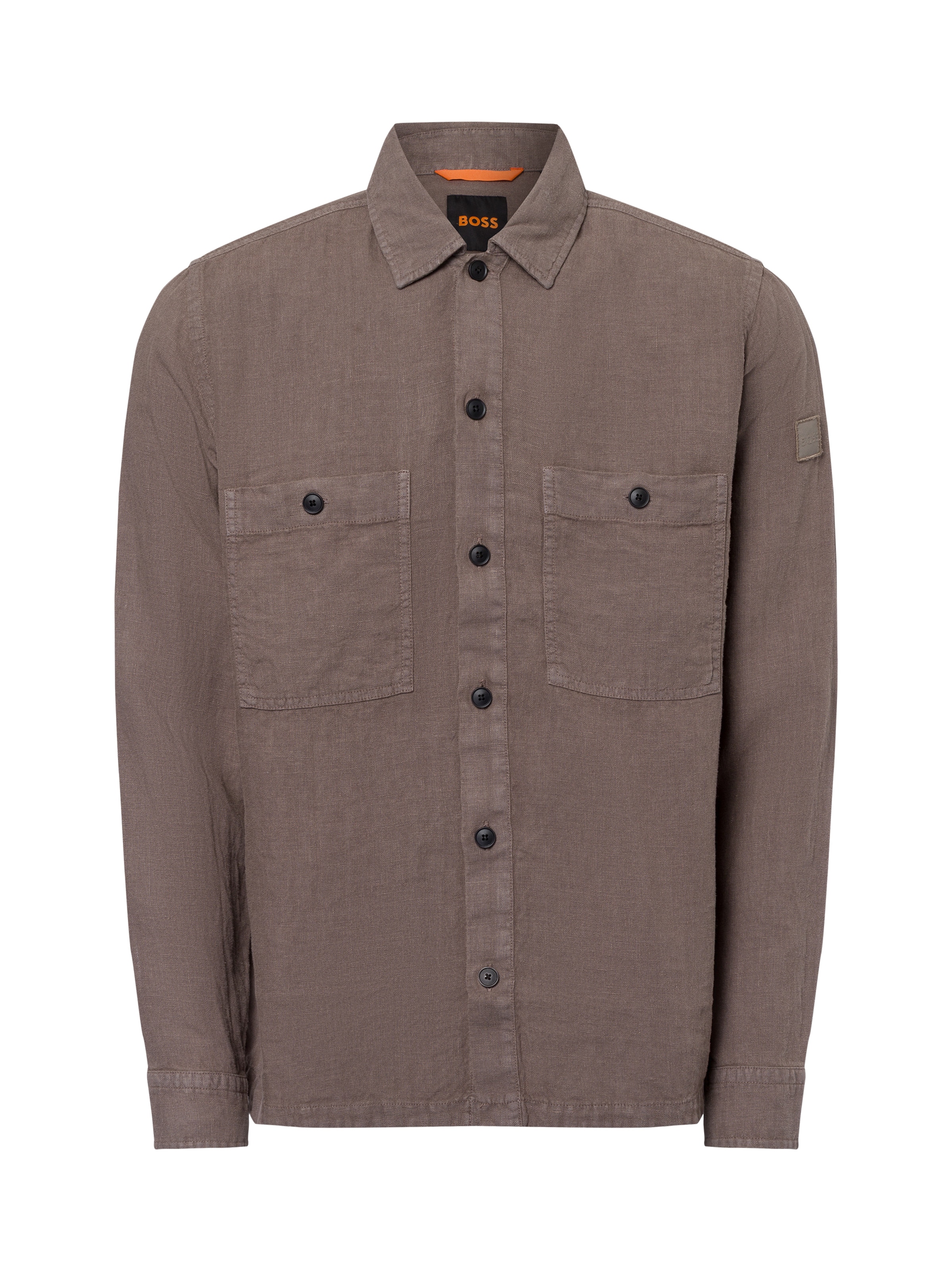BOSS Regular Fit Hemd 'Locky' in Beige: Vorderseite