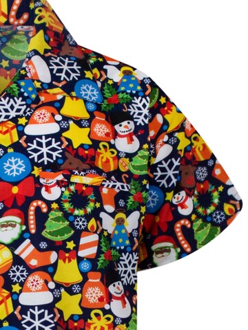 Regular fit Camicia 'Christmas Allover' di King Kameha in blu