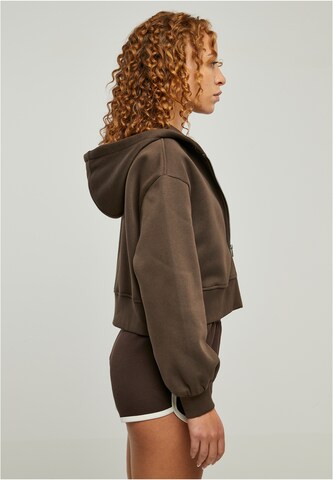 Urban Classics Zip-Up Hoodie in Brown