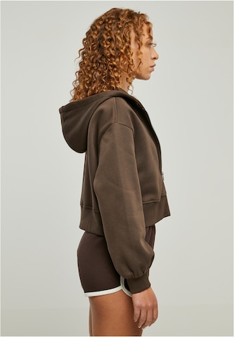 Urban Classics Zip-Up Hoodie in Brown