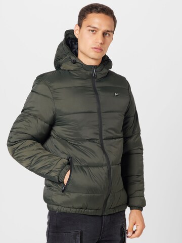 BLEND Winter Jacket in Green: front