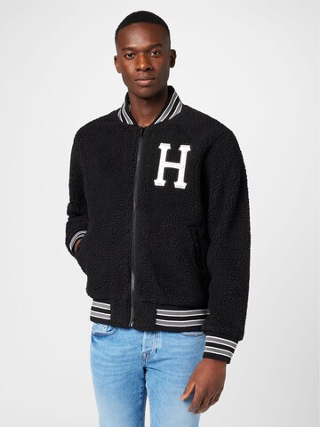 HUF Tussenjas 'VARSITY' in Zwart: voorkant