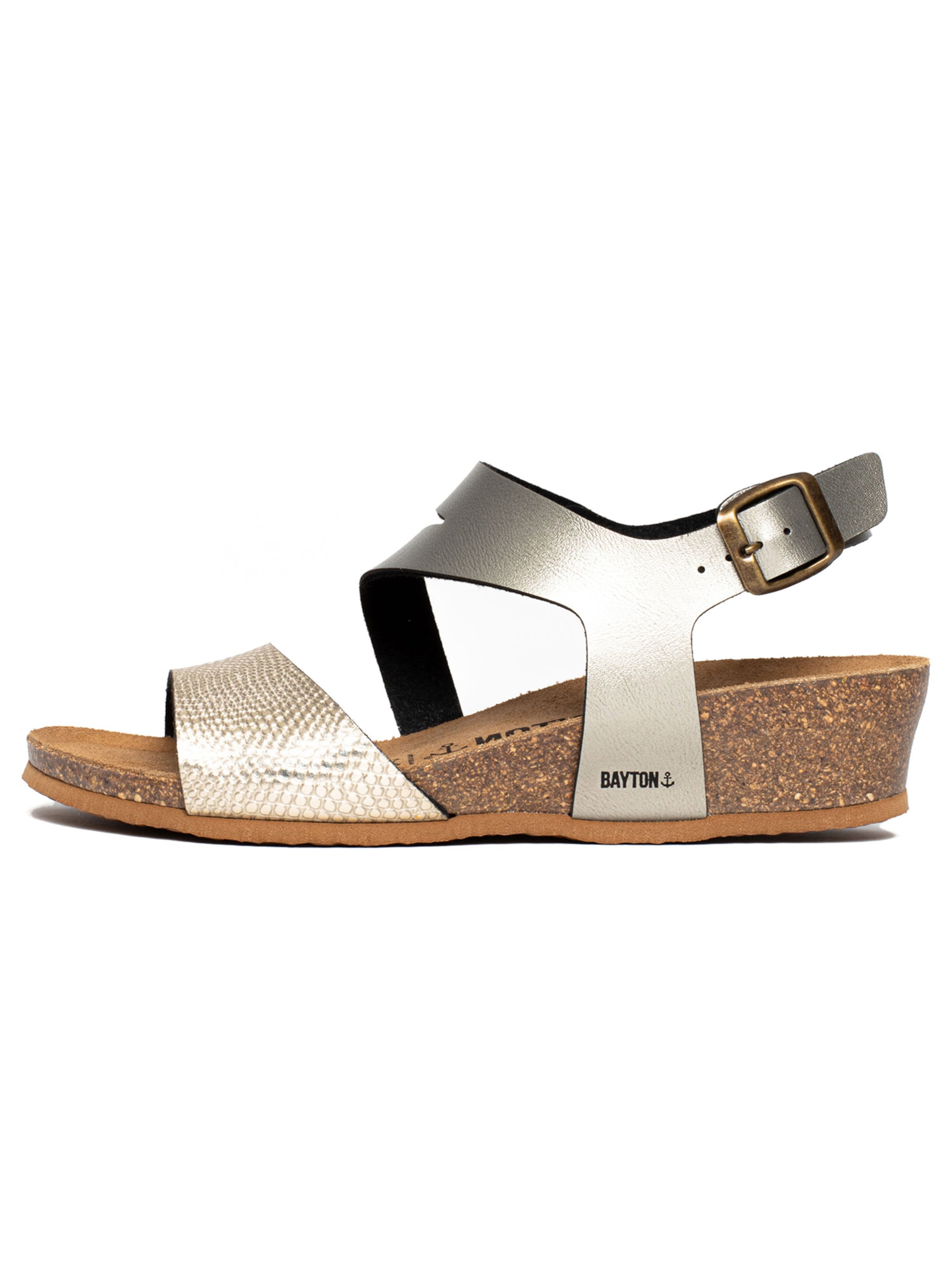 Bayton Strap sandal 'Reus' in Gold: front