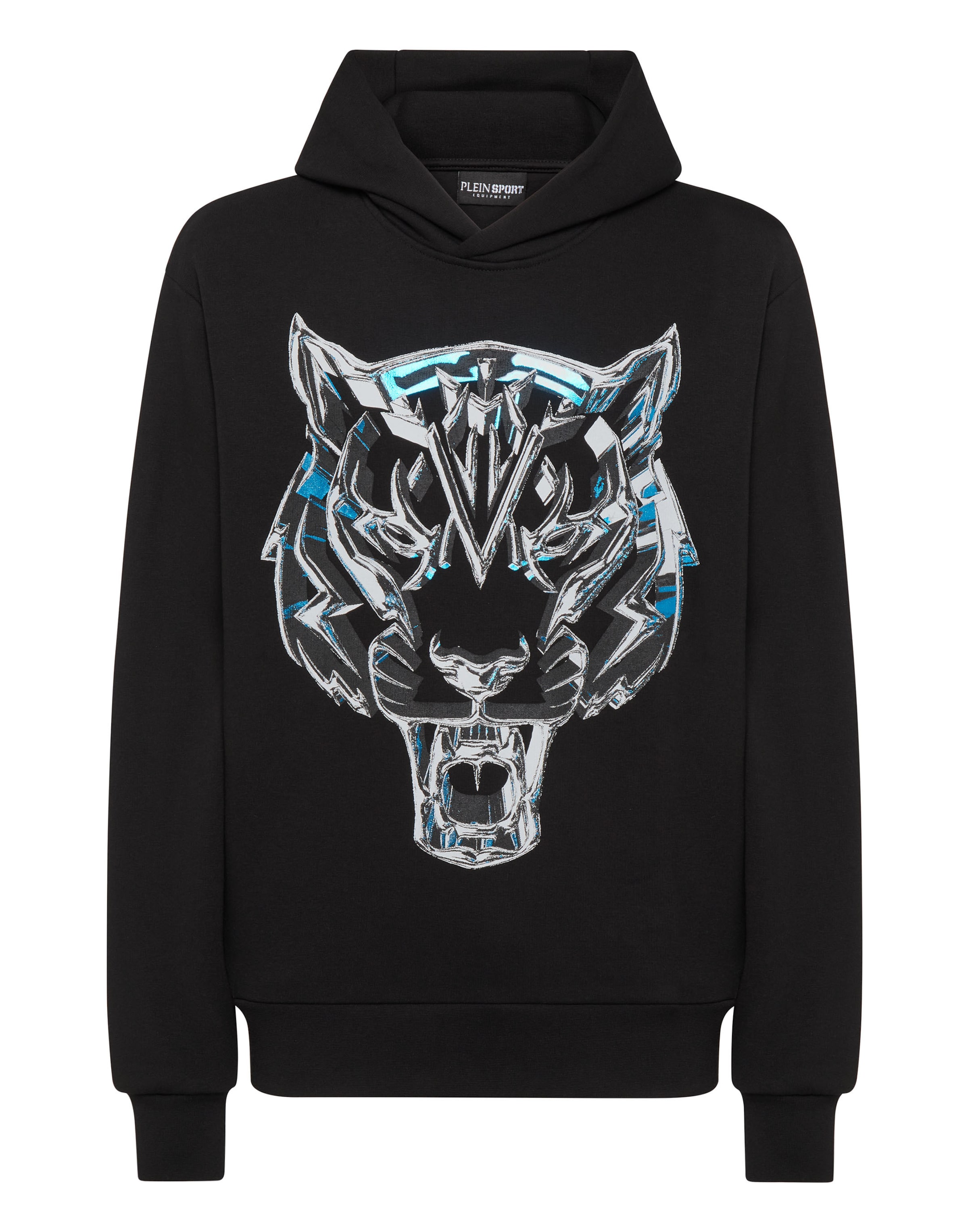 Felpa 'Chrome Tiger' di Plein Sport in nero: frontale
