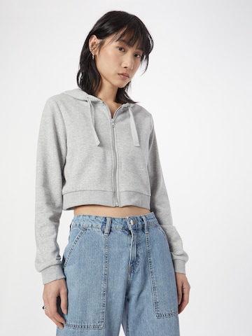 Monki - Sudadera con cremallera en gris: frente