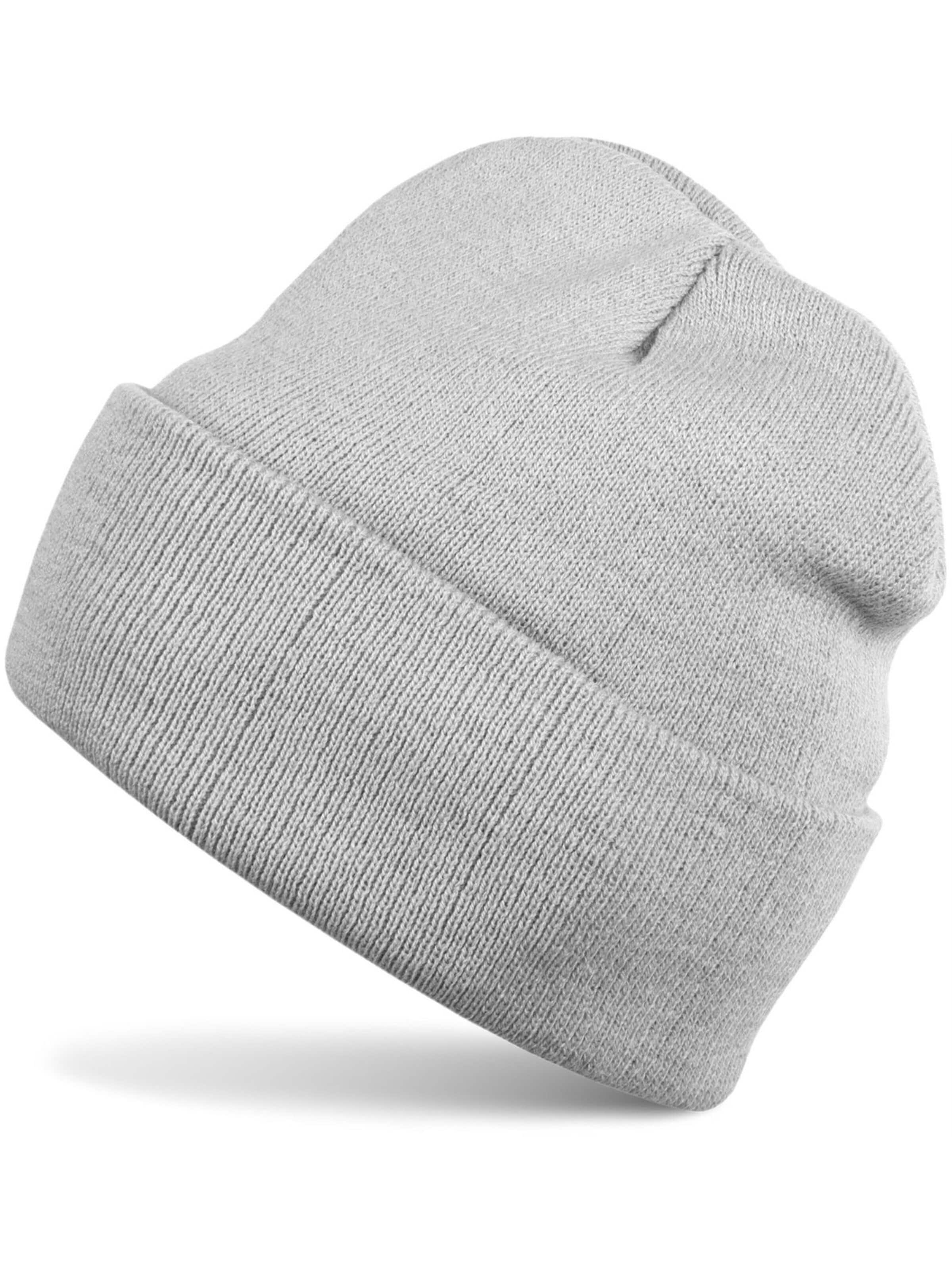 styleBREAKER Beanie 'Winter Strickmütze mit Krempe' in Grey: front