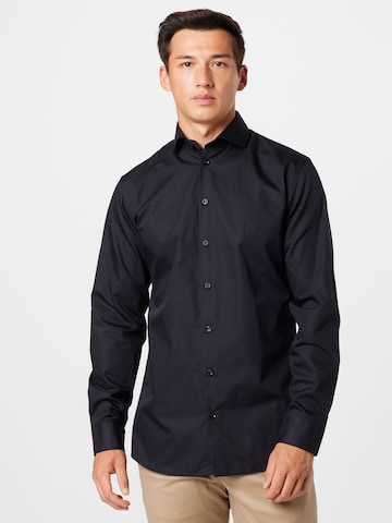 SELECTED HOMME Slim fit Business Shirt in Black: front