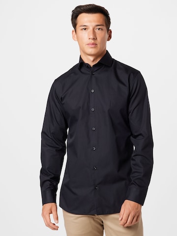 Coupe slim Chemise business SELECTED HOMME en noir : devant