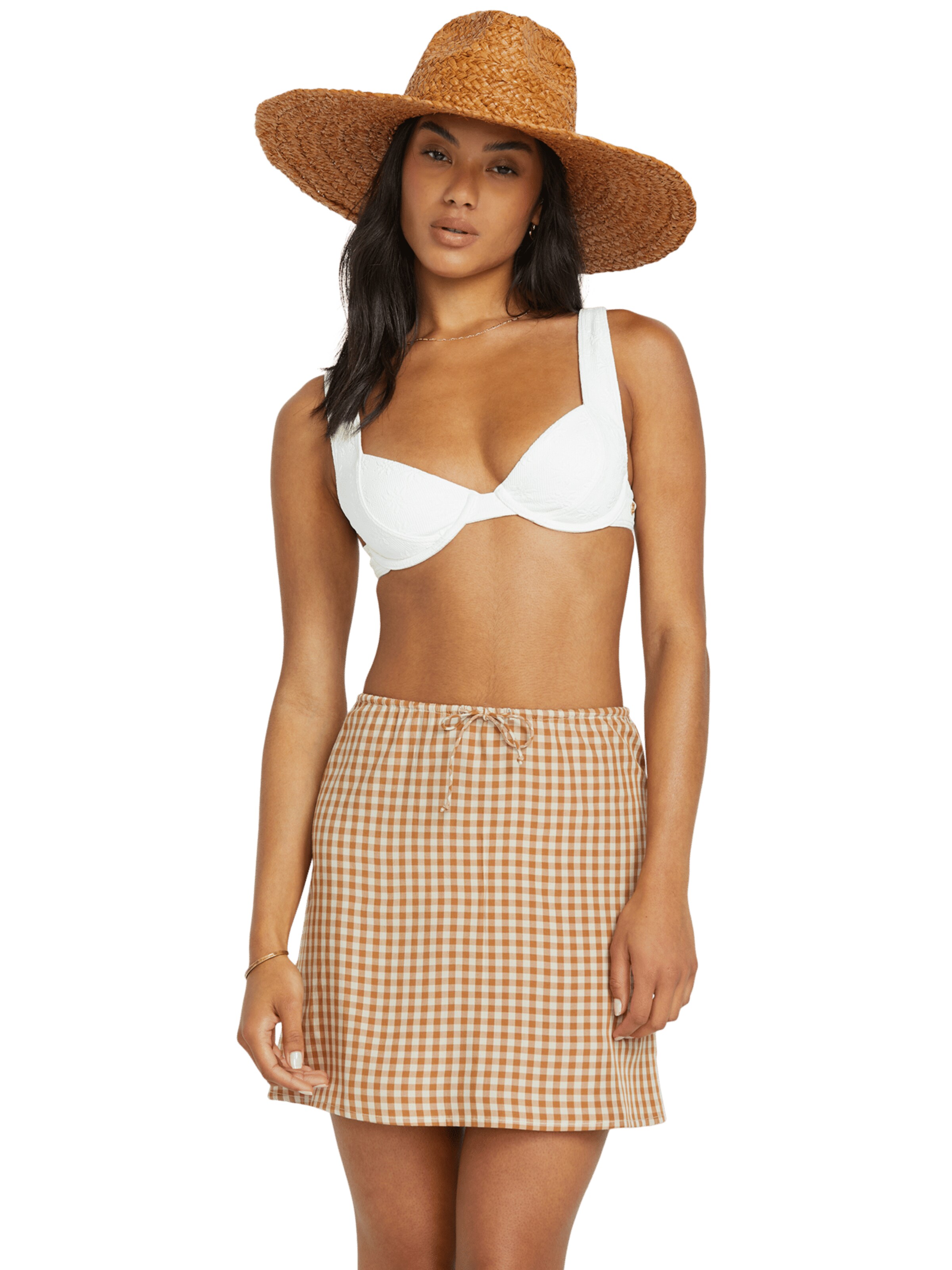 Jupe 'Lil Check' BILLABONG en orange
