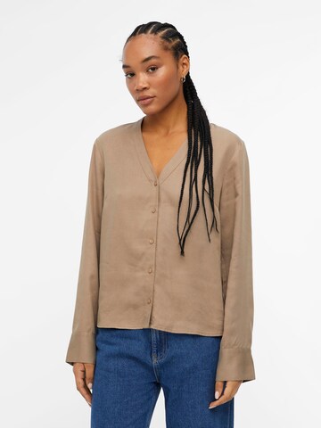 Camicia da donna 'OBJTILDA' di OBJECT in marrone: frontale