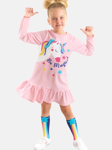 Abito 'Unicorn Magic' di Denokids in rosa: frontale