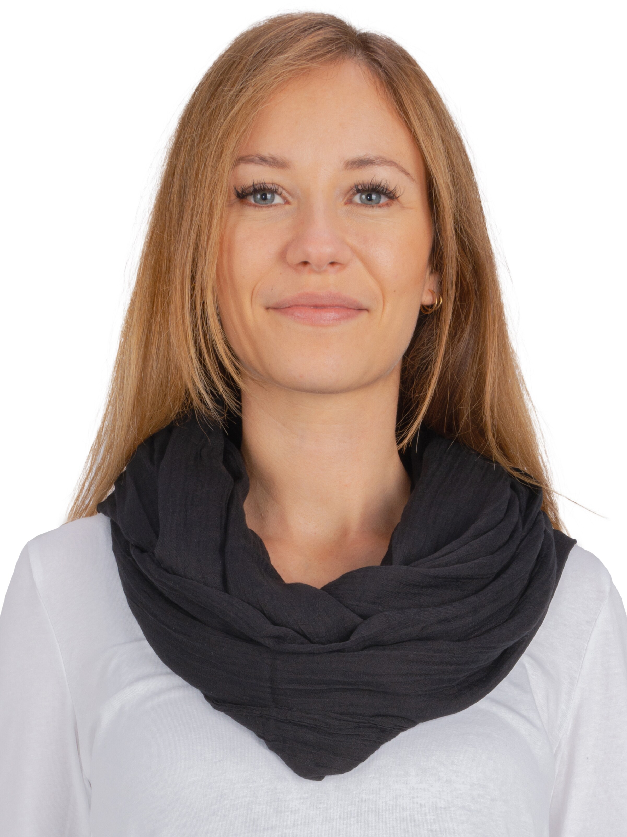 Écharpe tube 'Carina' Seasons of April en noir : devant