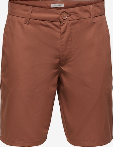 Pantalon chino 'ONSKAL' Only & Sons en marron : devant