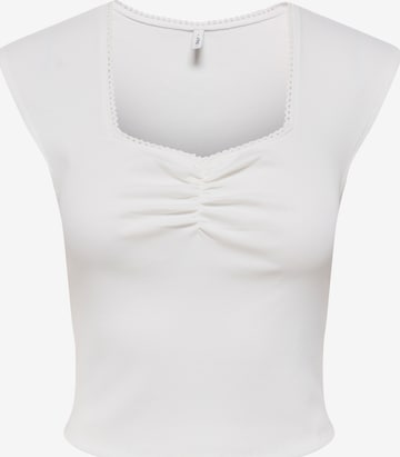 Top 'ONLFENJA' di ONLY in bianco: frontale
