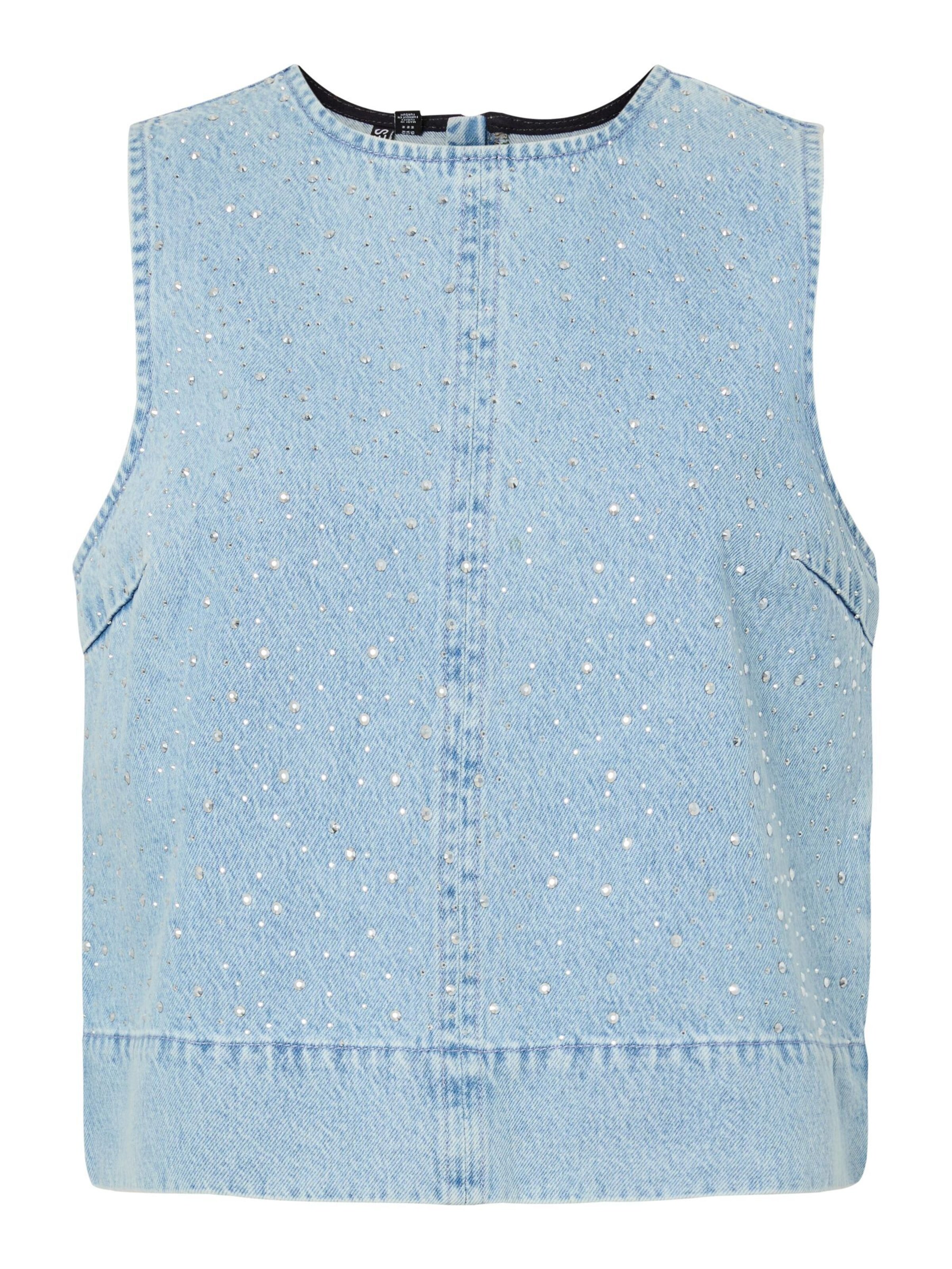 Top 'PCNoel' di PIECES in blu: frontale