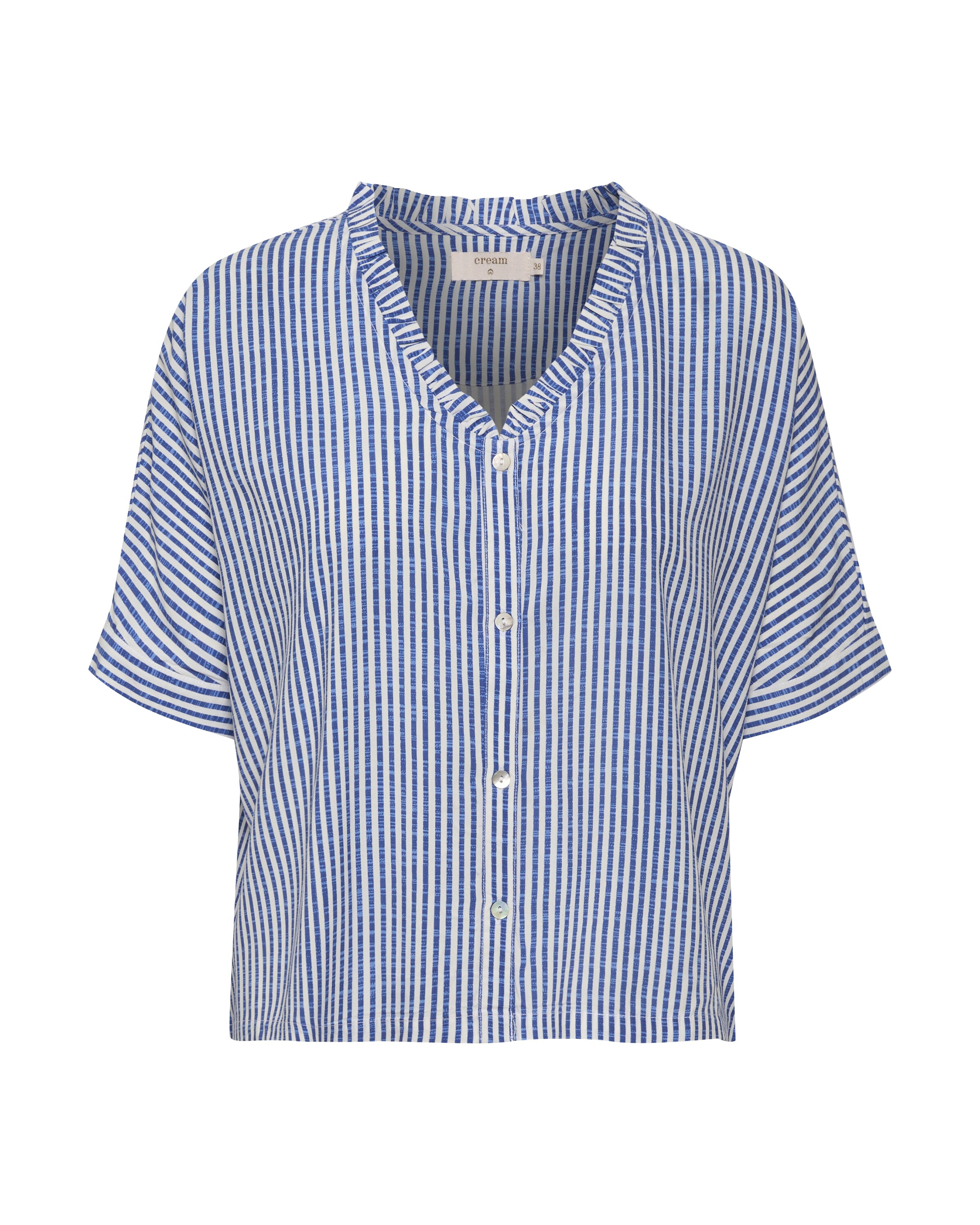 Cream Blouse 'Tiah' in Blue: front