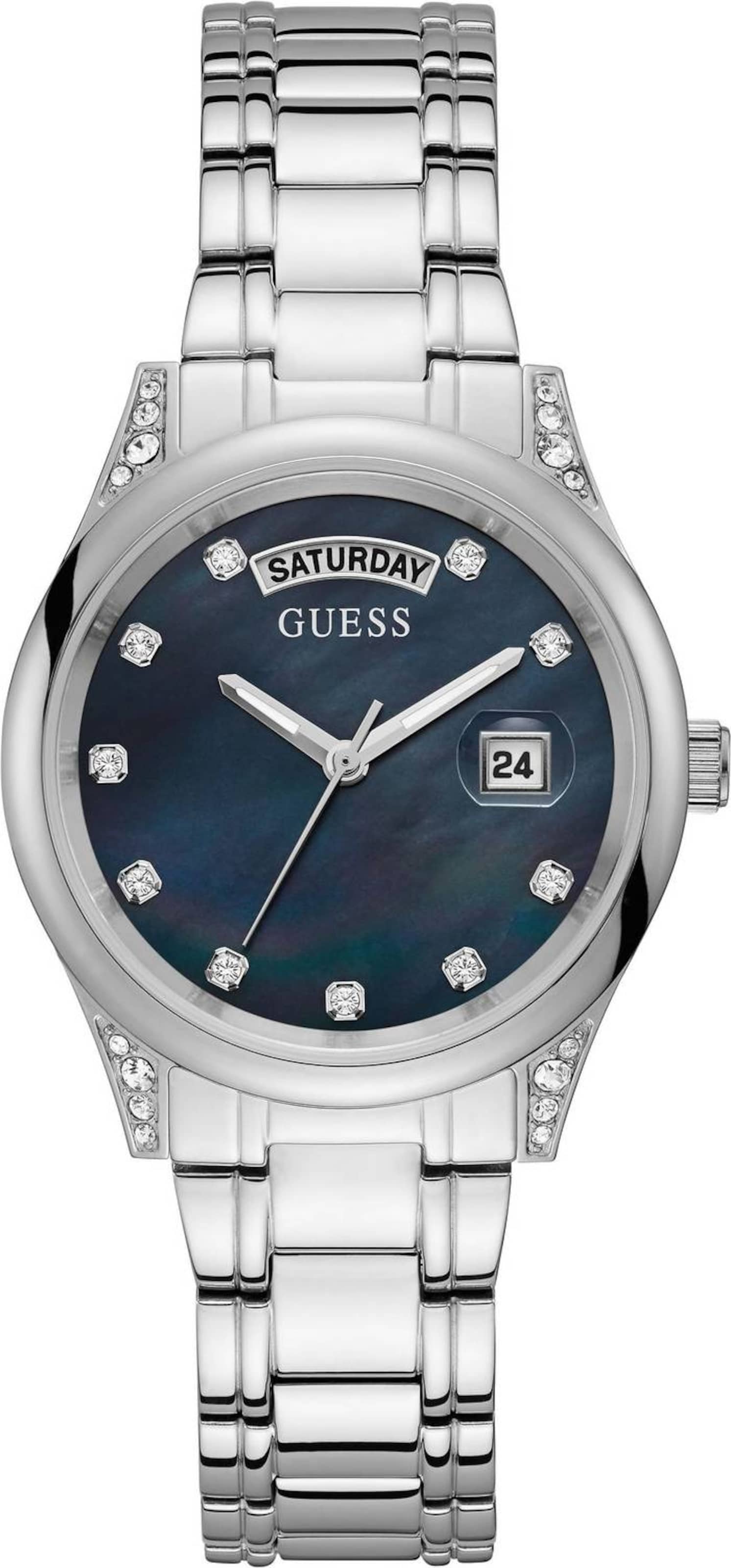 GUESS Analoog horloge 'Aura' in Zilver: voorkant