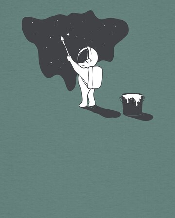 T-shirt ' Painting space ' Watapparel en vert