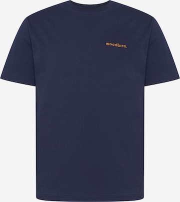 Woodbird Shirt 'Joon Scription' in Blue: front