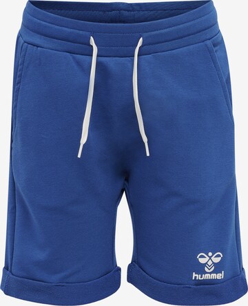 Hummel Regular Athletic Pants in Blue: front