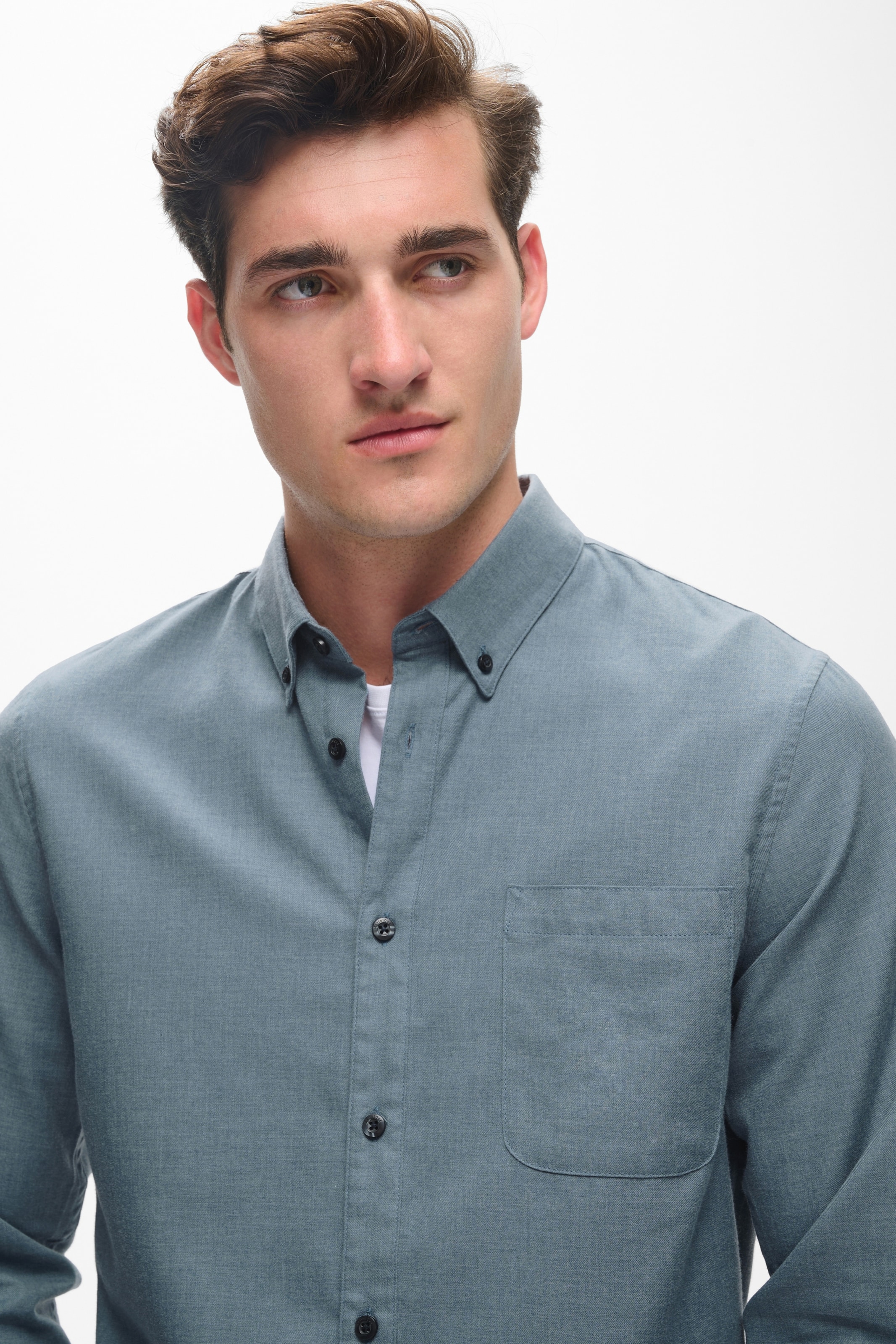 Matinique Slim fit Button Up Shirt in Blue