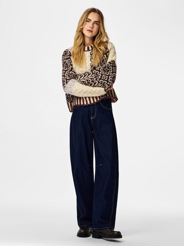 PIECES Sweater 'PCFusion' in Brown