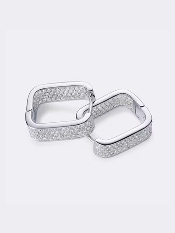 ROUGEMONT Jewellery Ohrringe 'Funkelnde Glamour Baguette Creolen Ohrringe'‌ in Silber: Vorderseite
