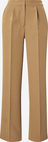 VILA Wide leg Pleat-Front Pants 'JUNE' in Brown: front