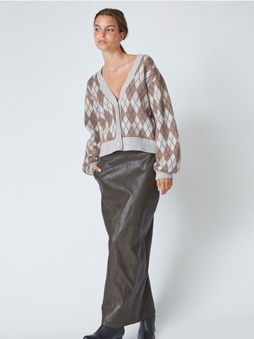 Jupe 'Gitt' co'couture en marron