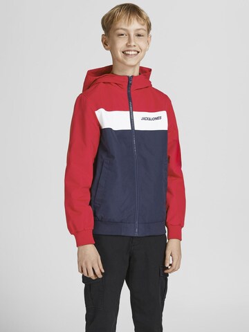 Jack & Jones Junior Přechodná bunda 'RUSH' – červená: přední strana