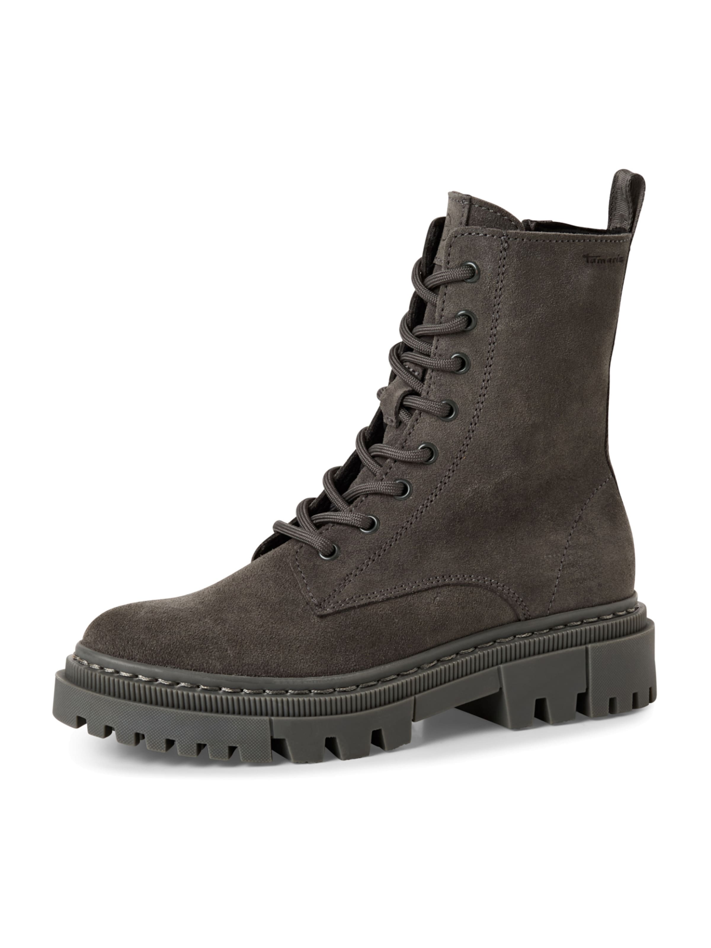 Tamaris Schnürstiefelette in Grau: Vorderseite