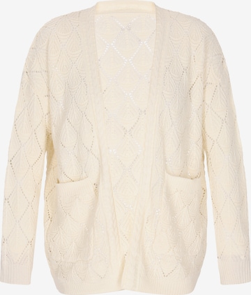 DreiMaster Vintage Πλεκτή ζακέτα 'Comfy' σε λευκό: μπροστά