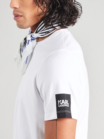 balta Karl Lagerfeld Marškinėliai
