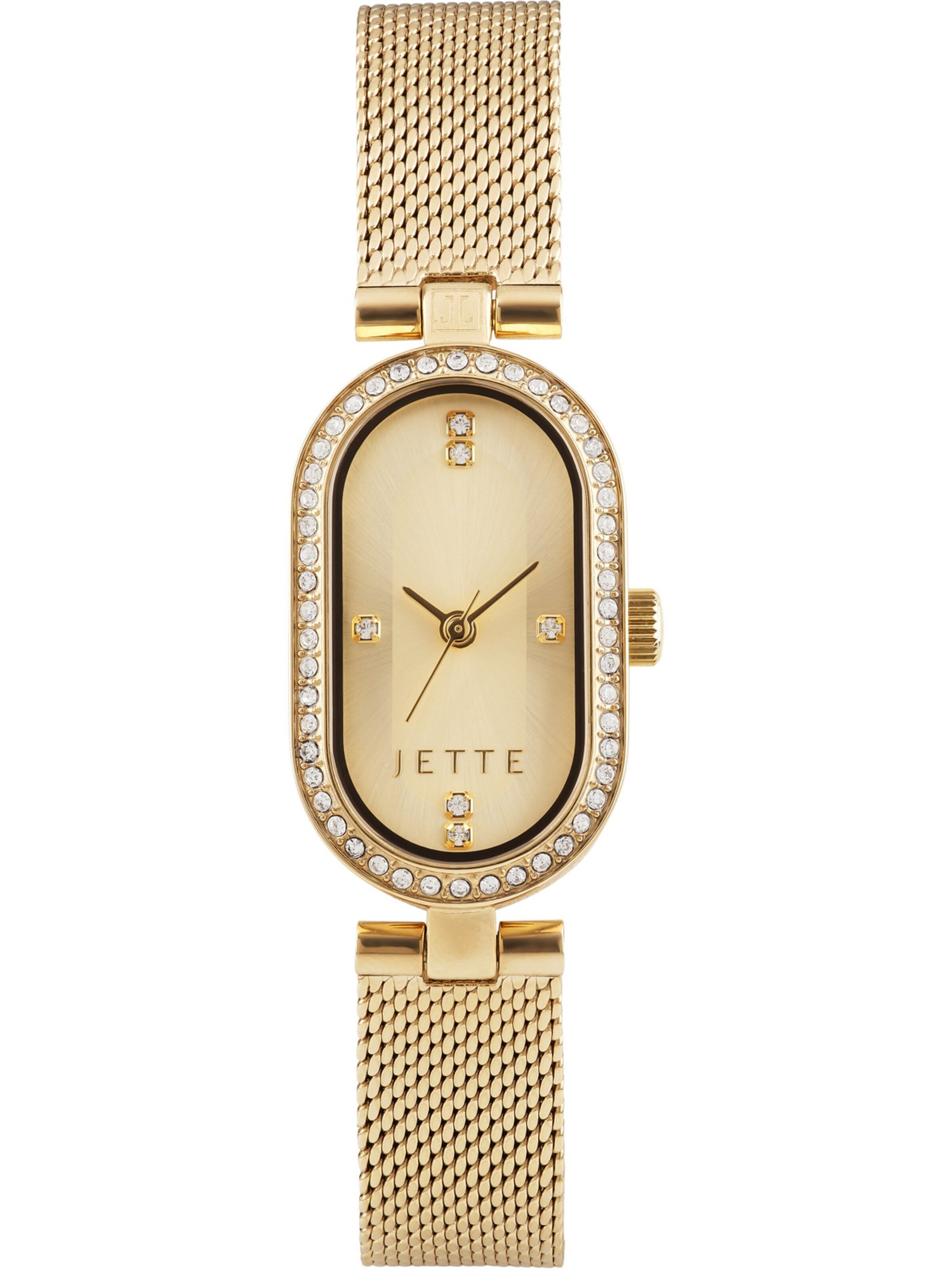 JETTE Analoguhr in Gold: Vorderseite